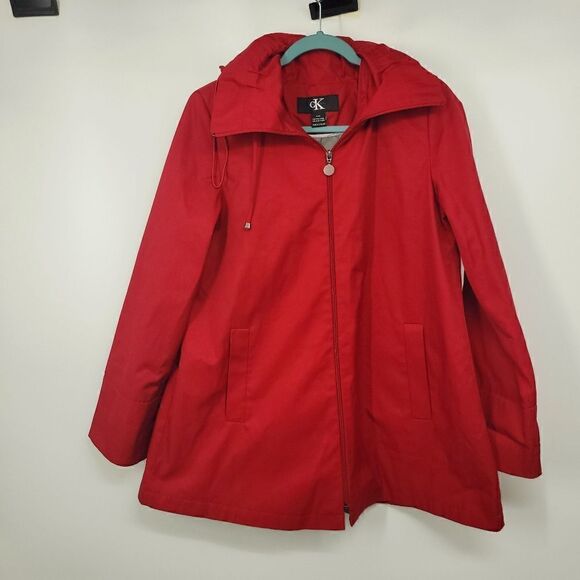Calvin Klein red coat size small. ^ - Picture 1 of 7
